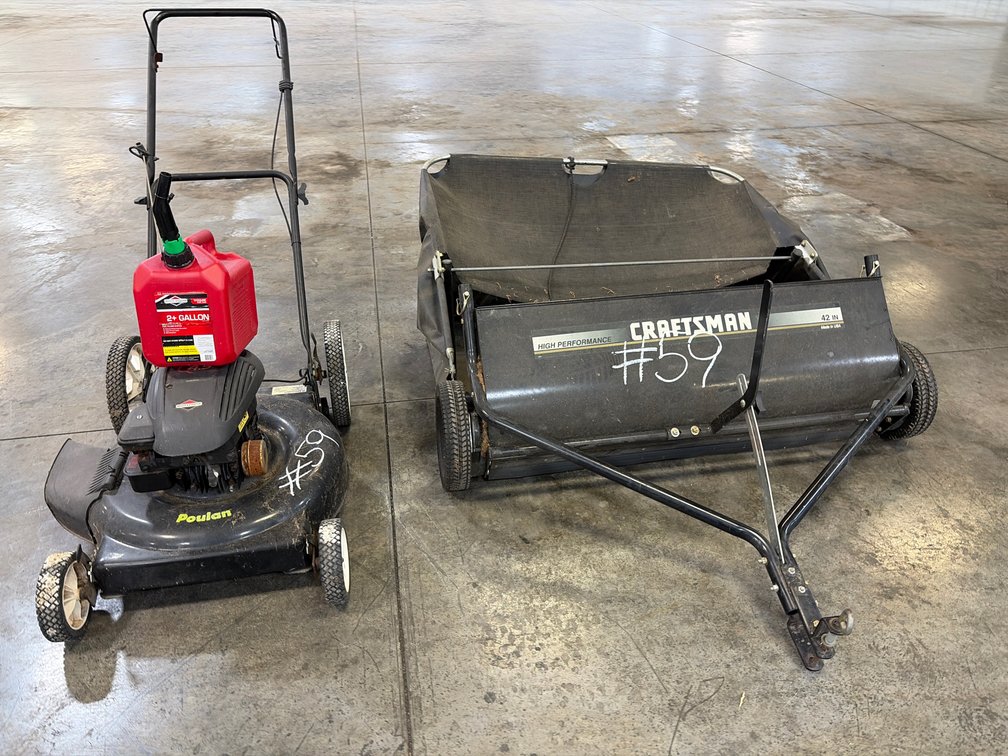 Push mower and yard rake