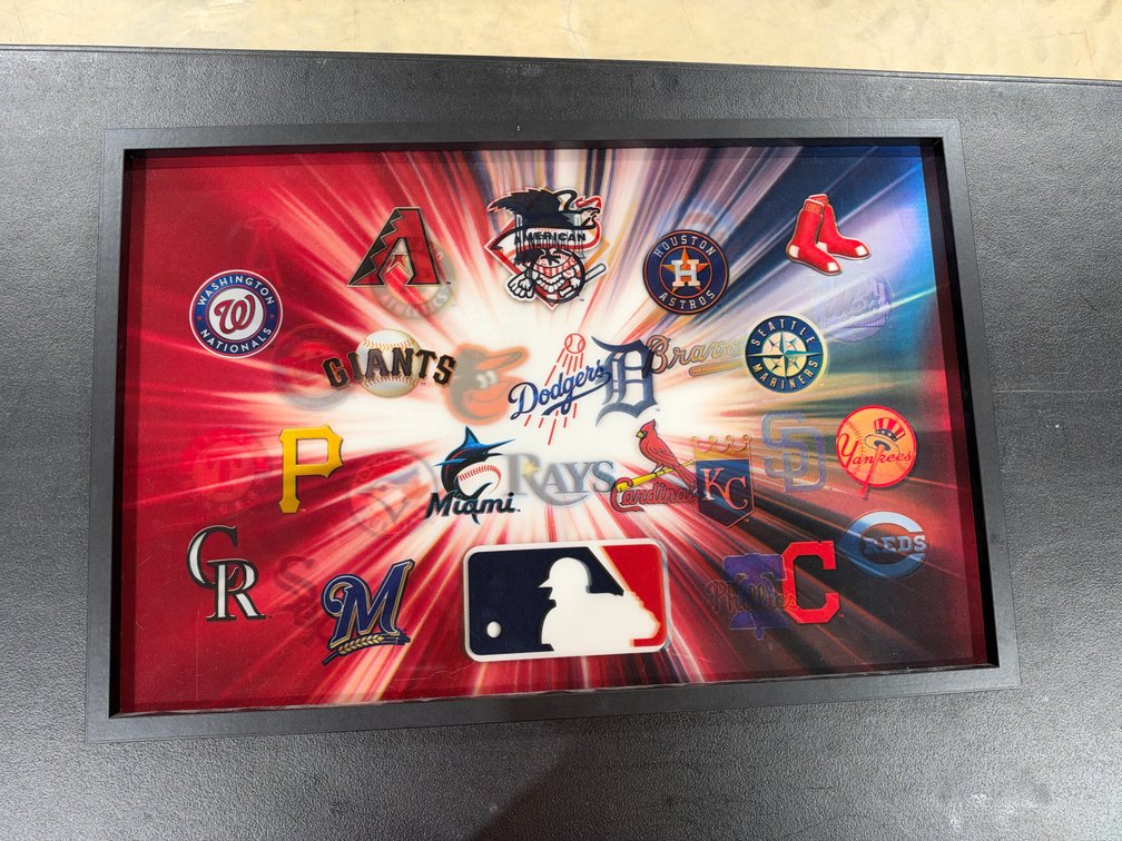 MLB holographic framed poster