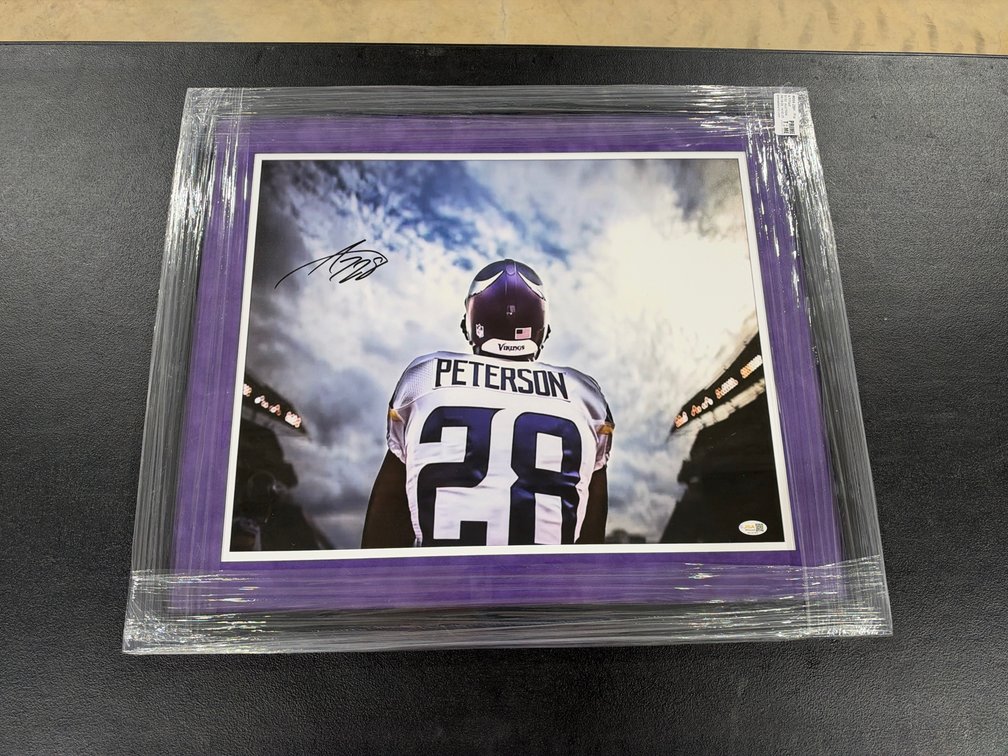 Adrian Peterson autographed framed picture