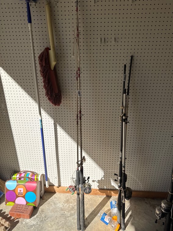 Three rods and reels