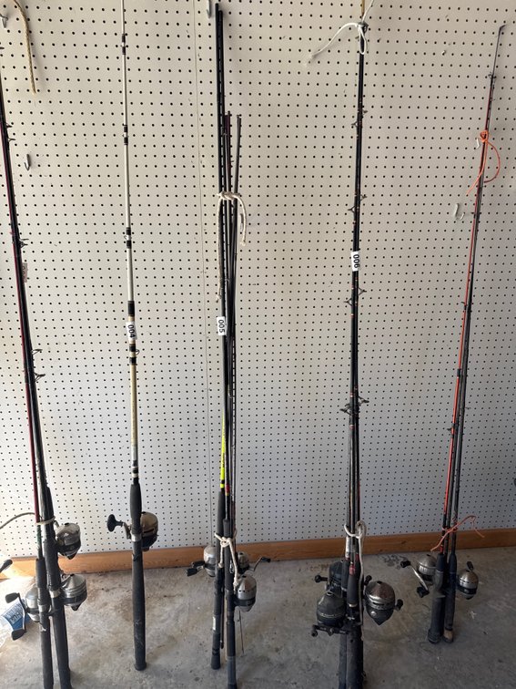 Three rods and reels