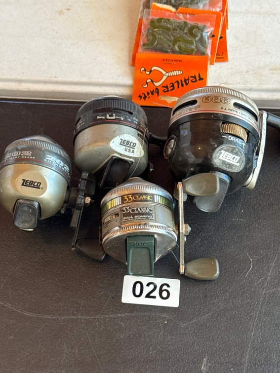 Four Zebco reels