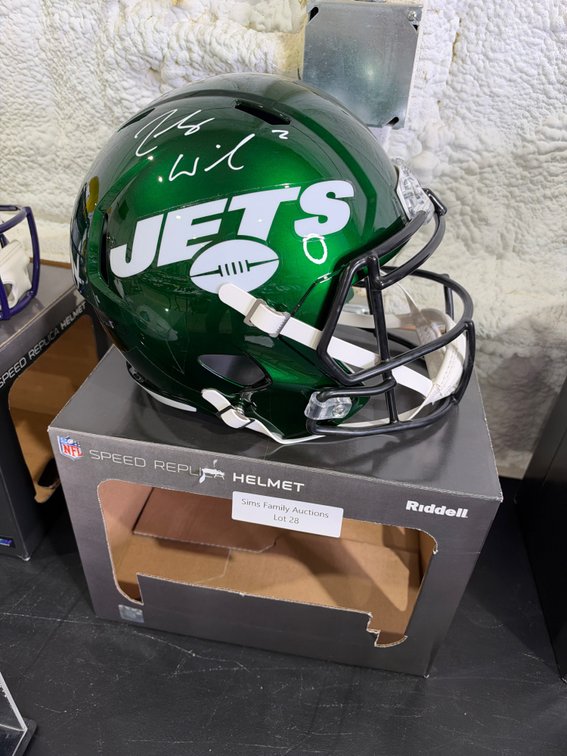 Zach Wilson auto replica helmet-Jets
