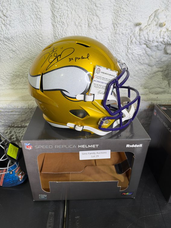 Daunte Culpepper auto replica helmet-Vikings gold