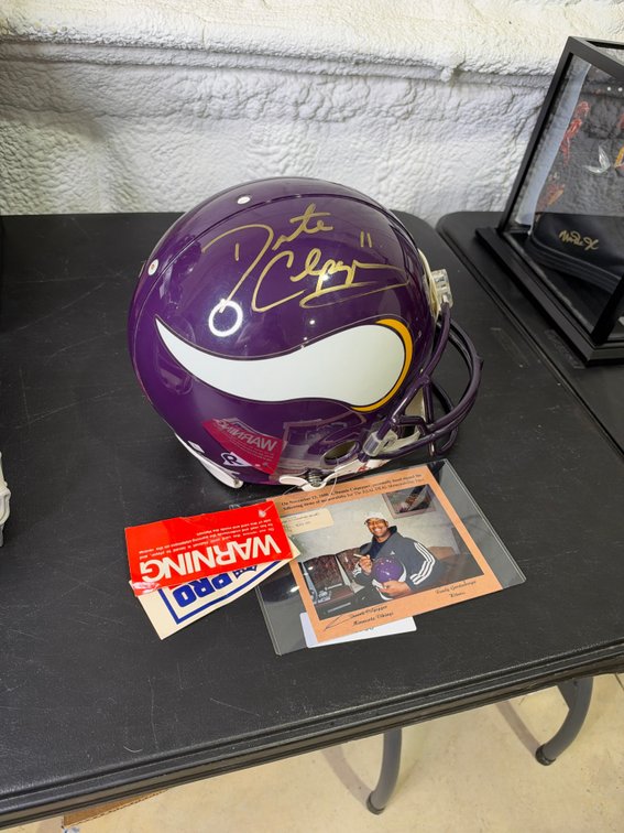 Daunte Culpepper auto Riddell helmet-Vikings purple
