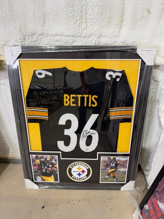 Framed Jerome Bettis auto jersey-Steelers