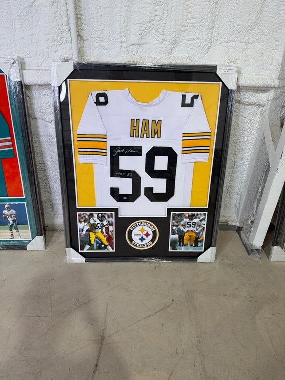 Framed Jack Ham auto jersey-Steelers
