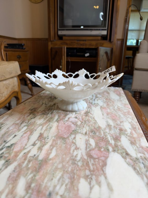 White glass dish