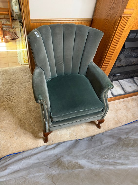Matching green sitting chairs