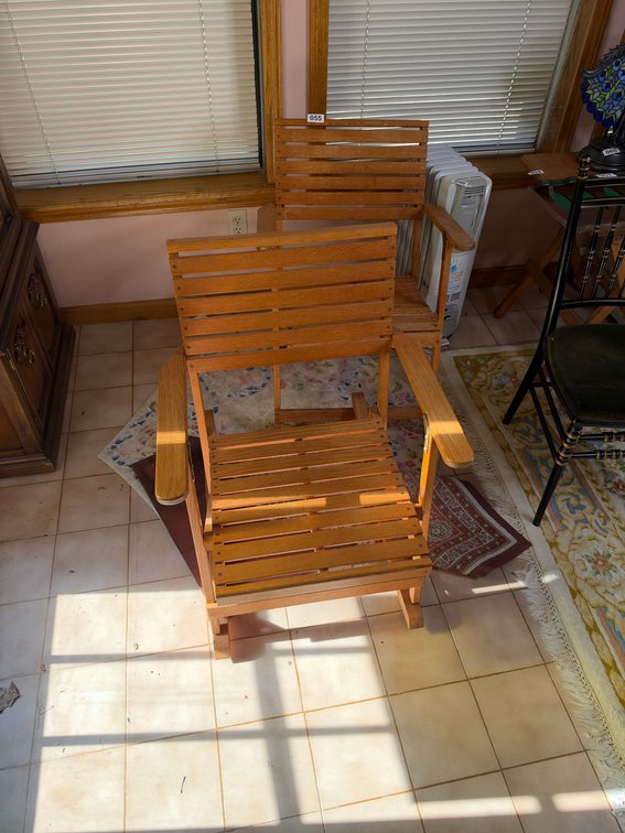 Matching wooden folding chairs