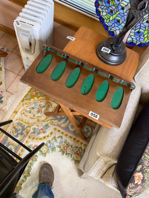 Wooden hanging display shelf