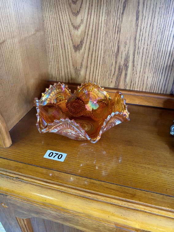 Carnival glass orange dish