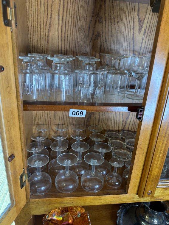 Glassware contents of top china cabinet