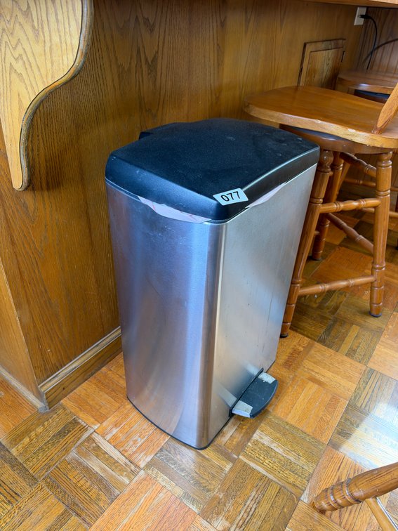 Stainless steel trash can