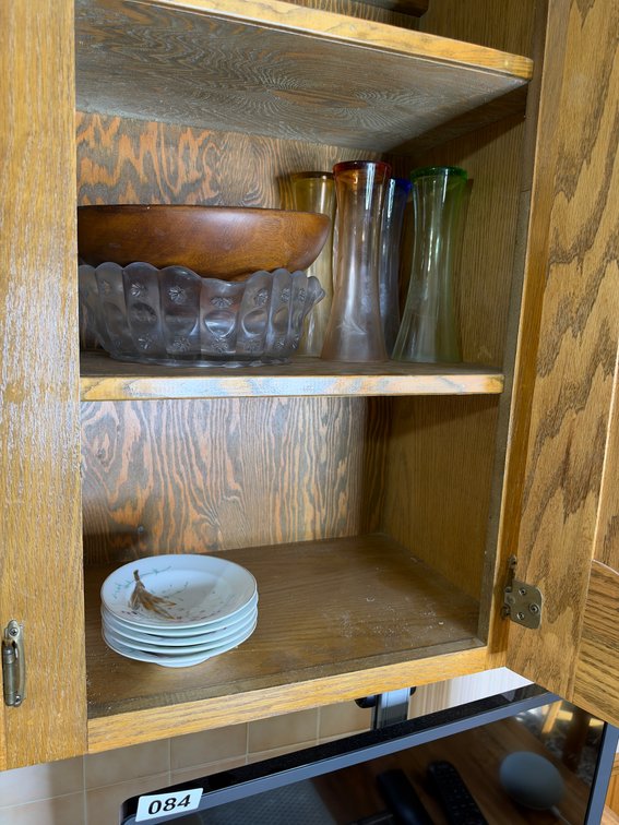 Misc glassware contents in cabinet