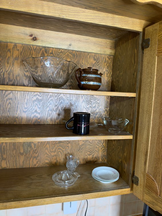 Misc contents of kitchen cabinet