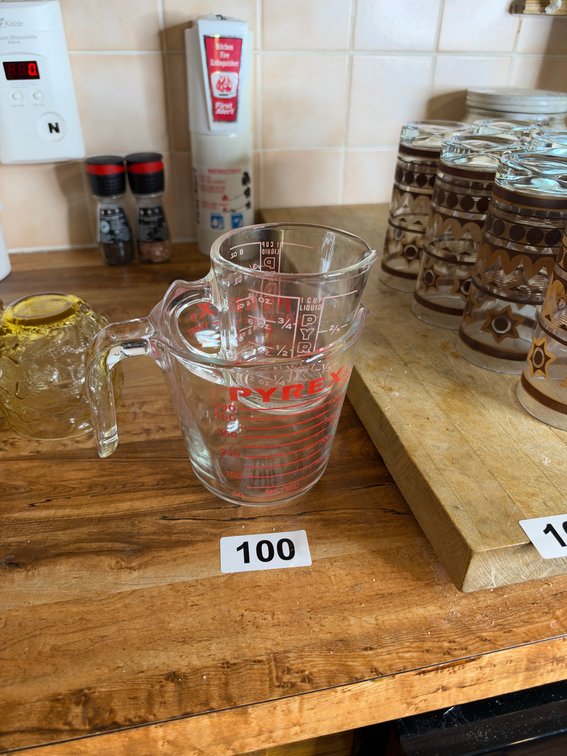 Glass Pyrex measuring cups