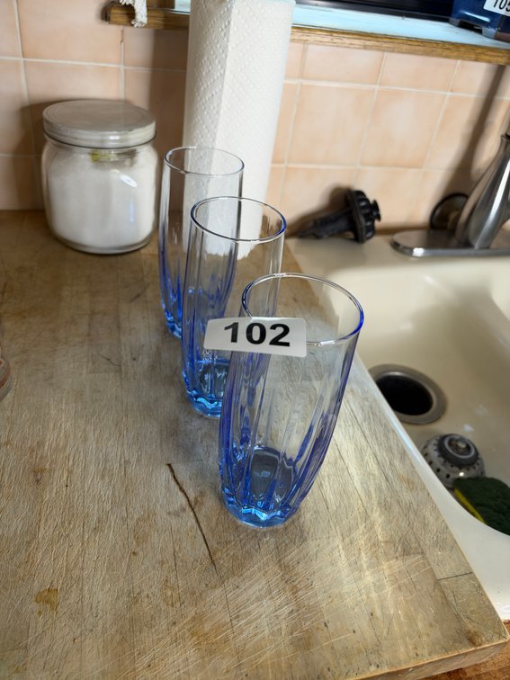 3 matching glasses
