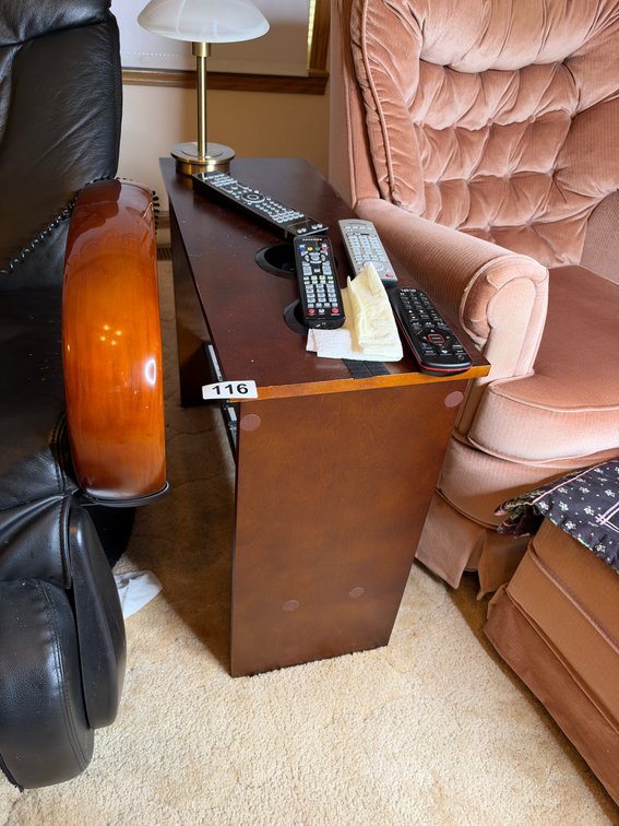 End table with two cup holders