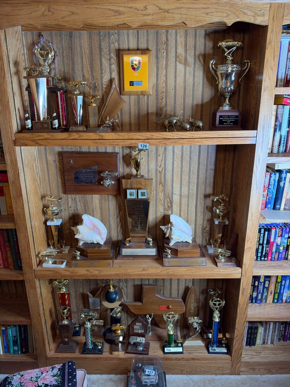 Contents of trophy shelves