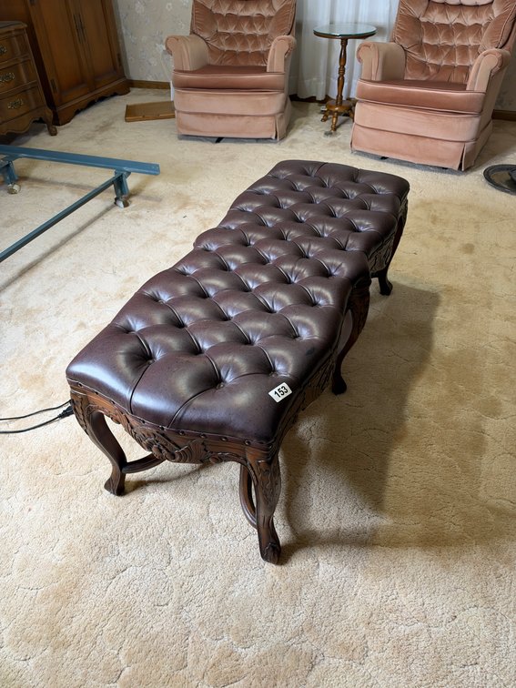 Leather top bench