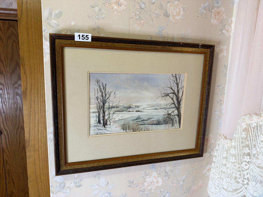 Winter scene framed picture