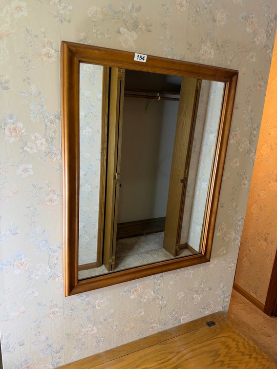 Wood framed mirror