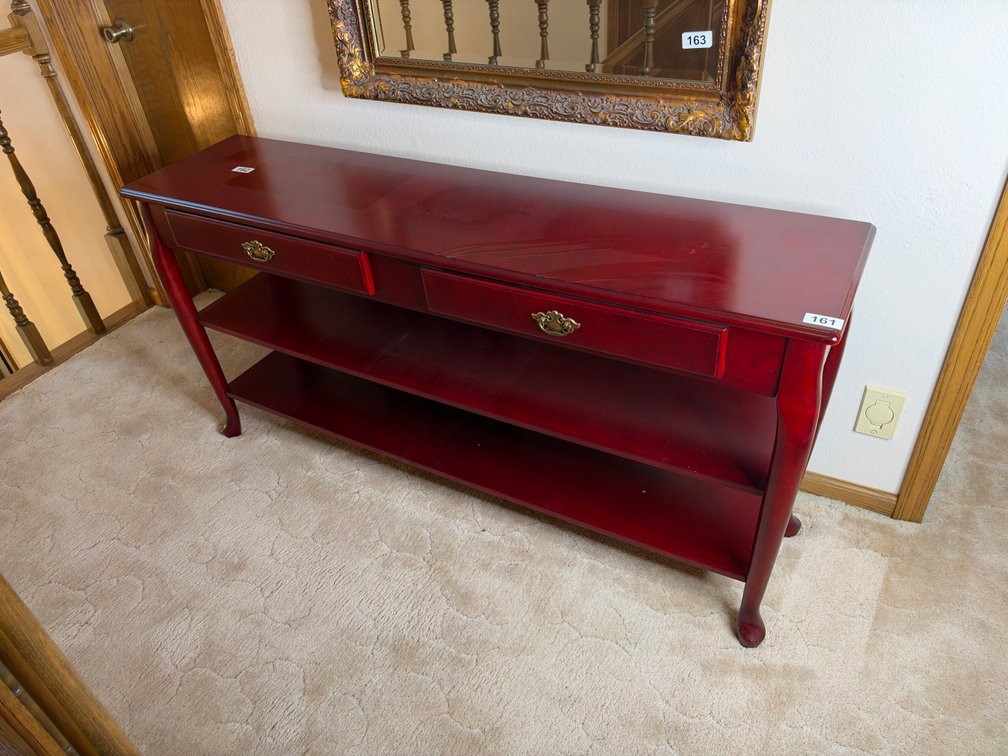 Long red entry table