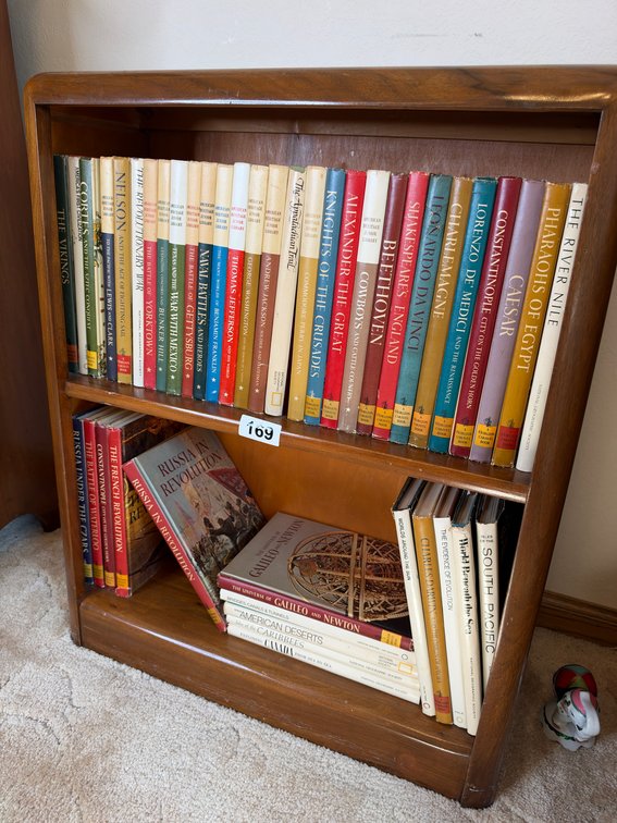 Two shelves of books