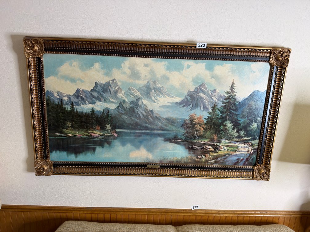 Mountain lake framed picture