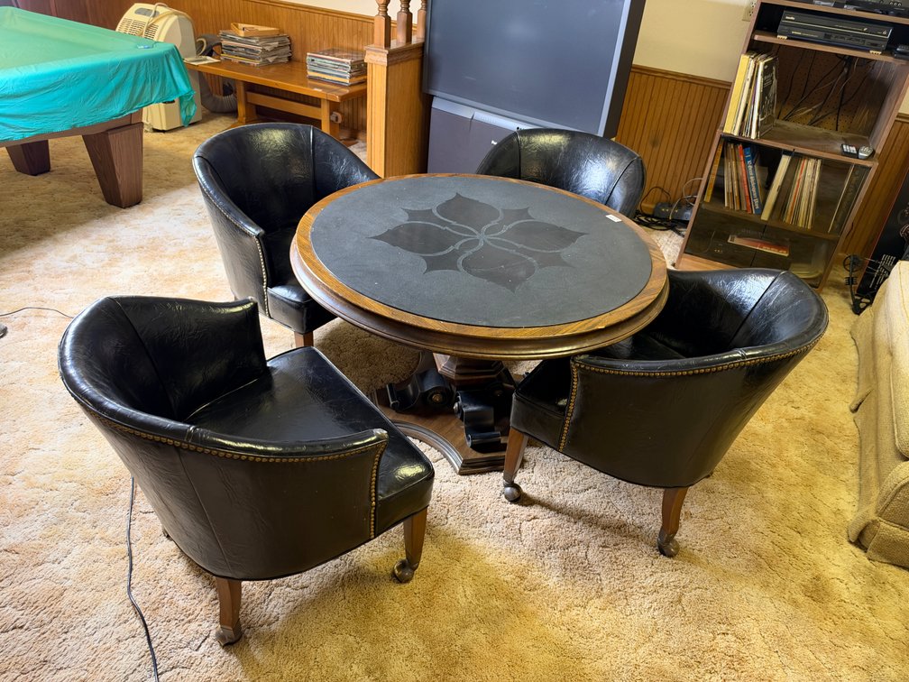 Poker table and 4 chairs
