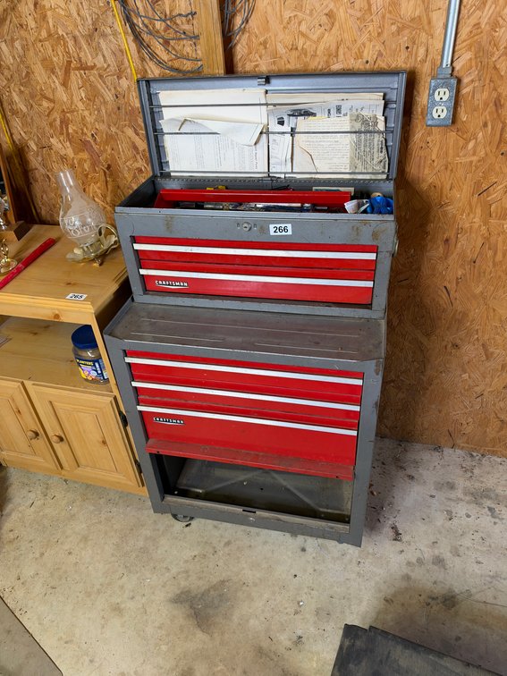 Six drawer craftsman toolbox and contents