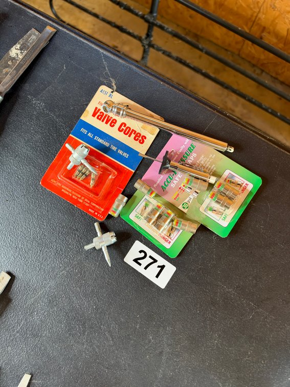 Safety caps, valve cores, air gauge, removers