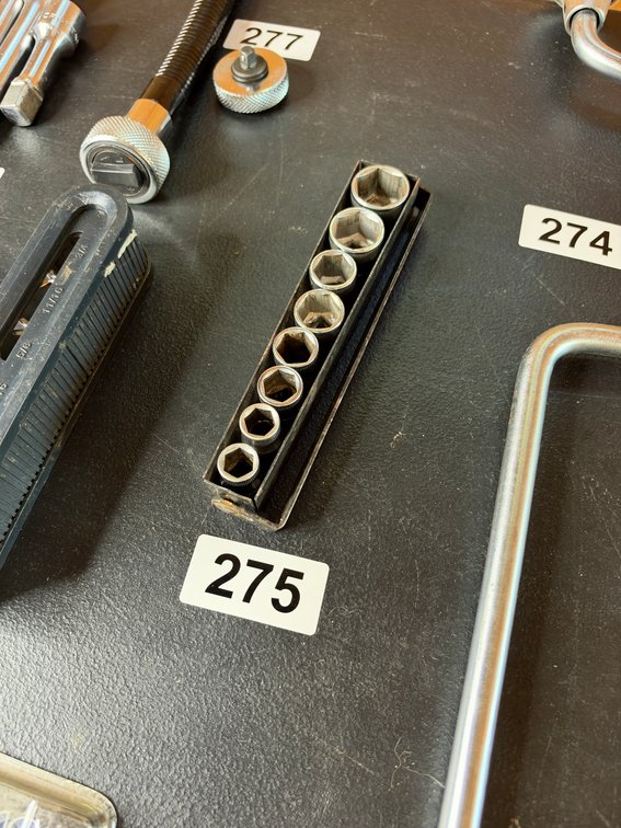 Eight piece craftsman metric sockets