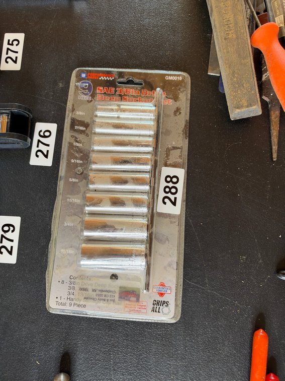 9 piece standard 3/8 drive sockets