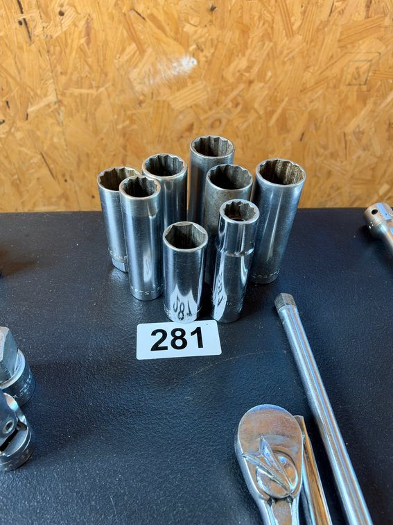 Misc 8 piece 1/2 inch drive deep sockets