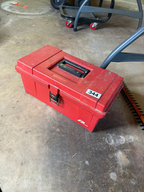 Plastic toolbox and contents