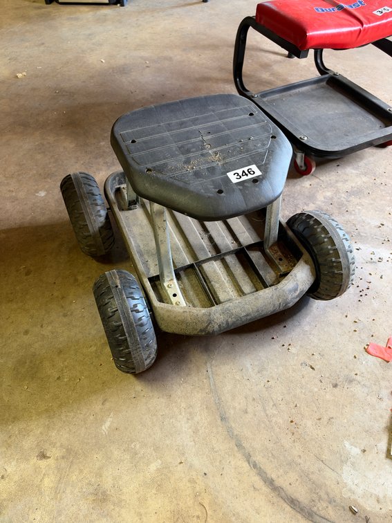 Plastic four wheel rolling seat