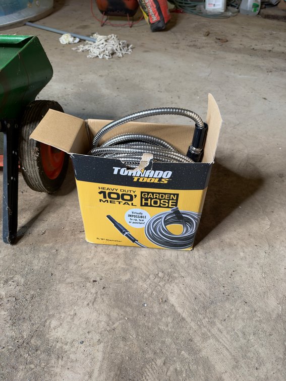 100’ metal garden hose