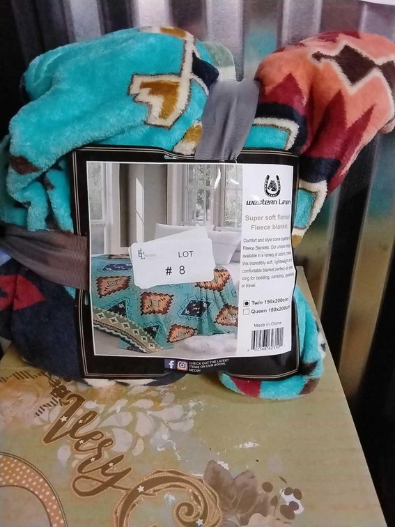 Twin Teal Aztec Blanket