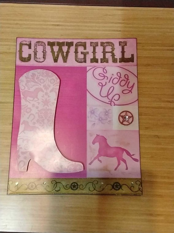 Cowgirl Metal Sign