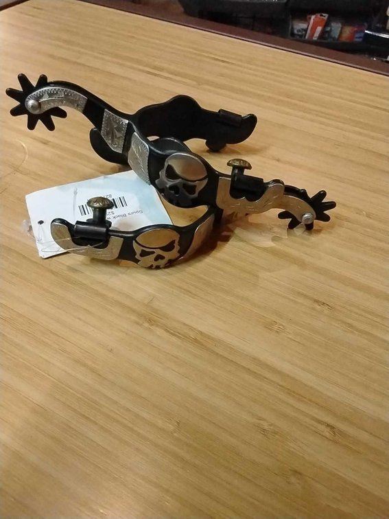 Black Spurs with Sugar Skulls