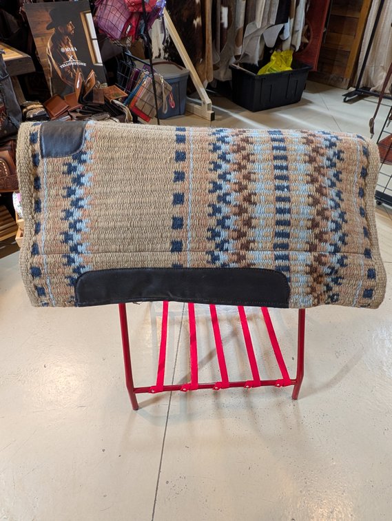 New Saddle Pad Tan & Blue