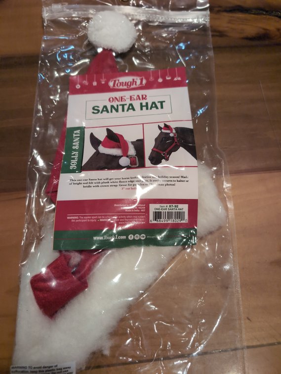 New 1 Ear Santa Horse Hat