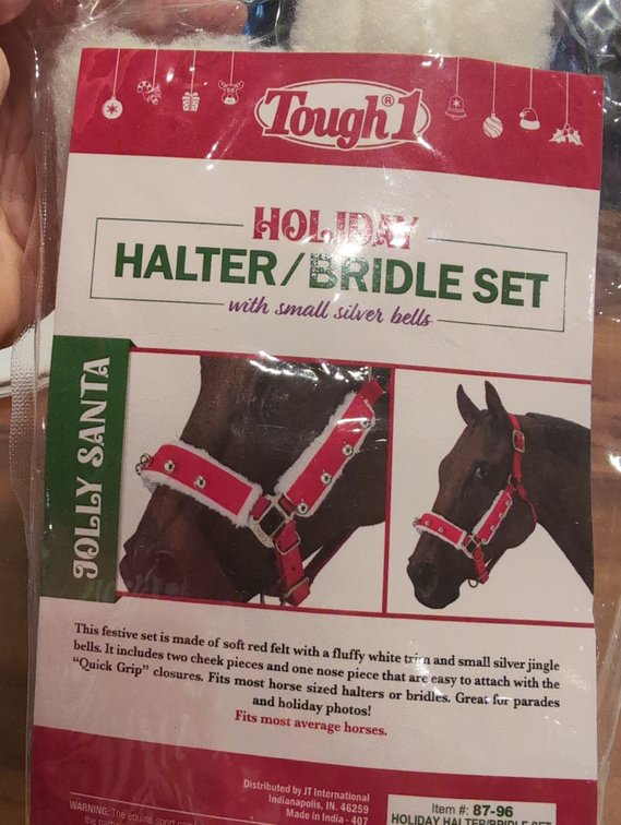 New Holiday Halter Bridle Set with bells