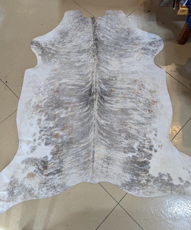 Silver Branded Brindle Cowhide Rug