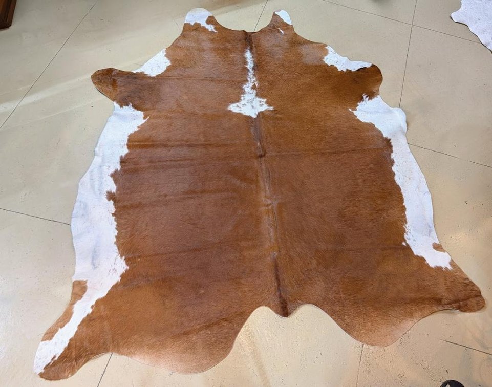 Red & White Cowhide Rug
