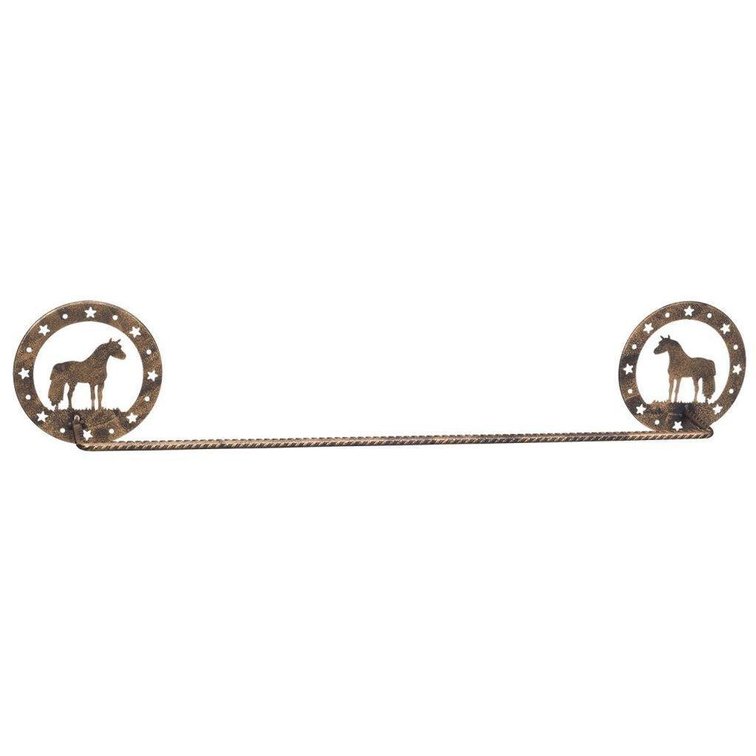 Black/Gold Mini Horse Towel Bar