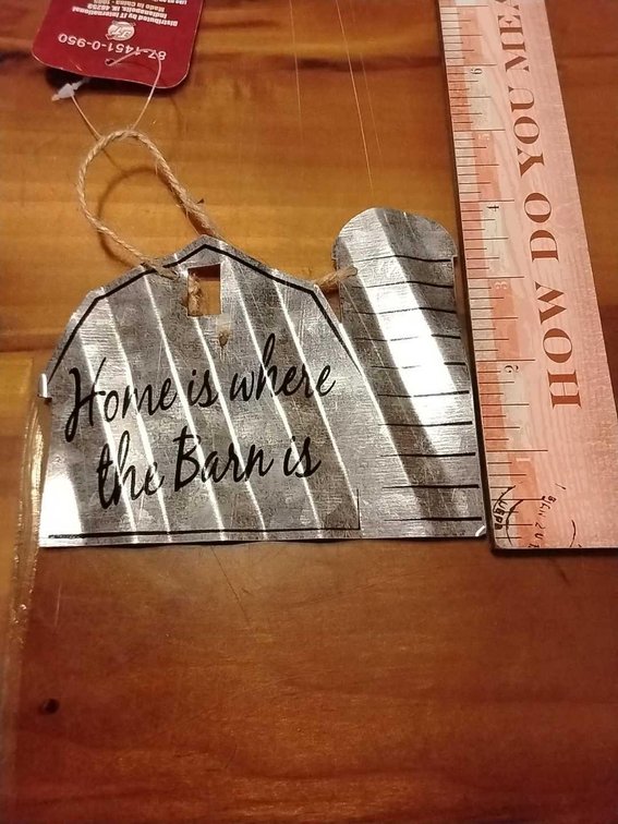Barn Design tin ornament 4"x5"
