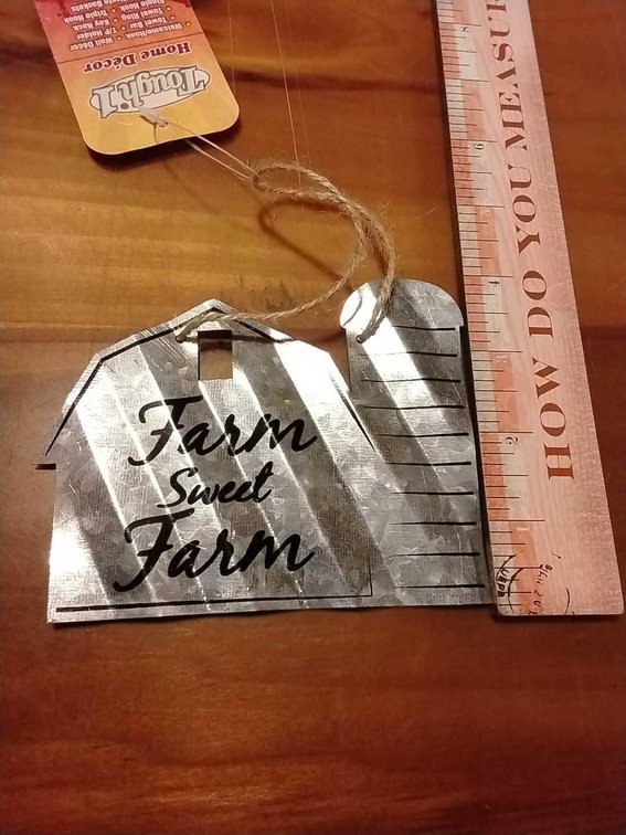 Barn Design tin ornament 4"x5"